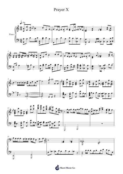 Prayer X Sheet Music by King Gnu-Arr.Denre