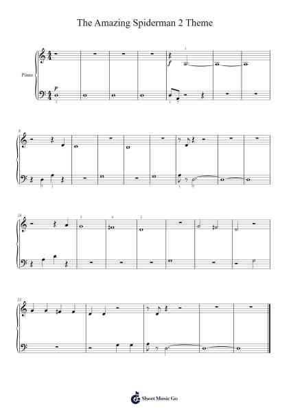 The Amazing Spiderman 2 Theme Sheet Music by Hans Zimmer-Arr.Attcolm