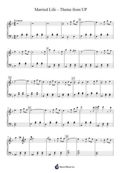 Married Life - Theme from UP Sheet Music by Michael Giacchino-Arr.Brownemeg