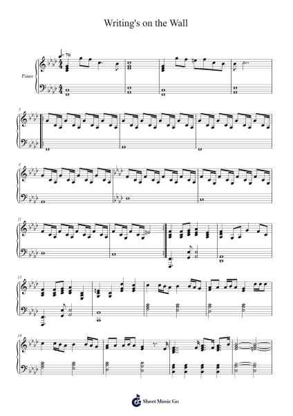 Writing's on the Wall Sheet Music by Sam Smith-Arr.Huxzie Dyjoy