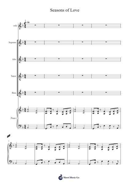 Seasons of Love Sheet Music by Jonathan Larson-Arr.Clifffitch