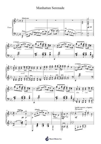 Manhattan Serenade Sheet Music by Louis Alter-Arr.Molsham