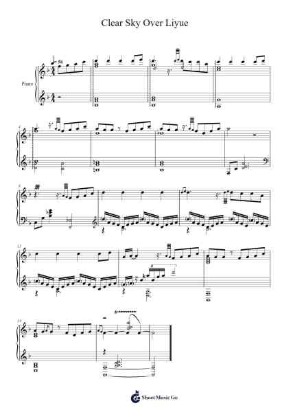 Clear Sky Over Liyue Sheet Music by 陈致逸-Arr.Kirkckle Clarkckle