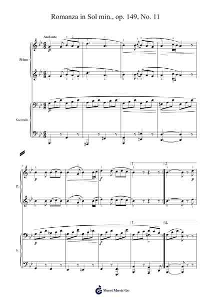 Romanza in Sol min., op. 149, No. 11 Sheet Music by Anton Diabelli-Arr.Greenzie Manslup