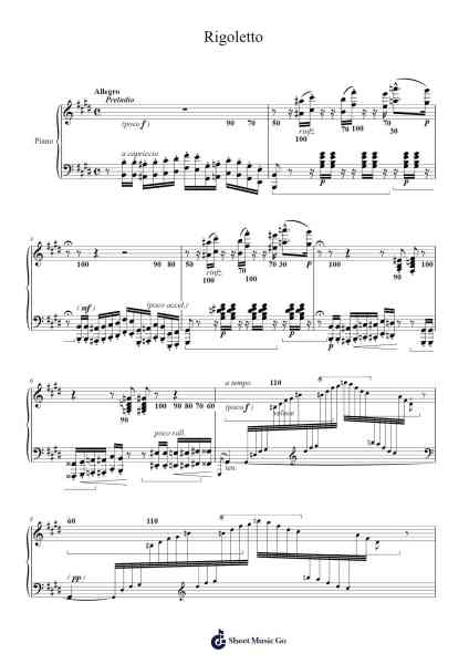 Paraphrase de concert sur Rigoletto, S. 434 Musica per pianoforte di Franz Liszt - Arr.Kerrdutt Anda