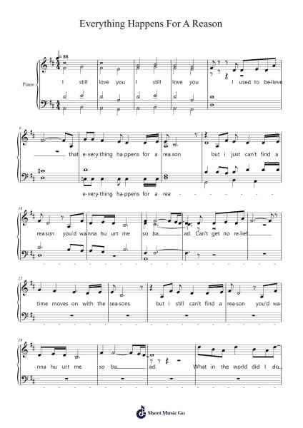 Everything Happens For A Reason Sheet Music by Madison Beer-Arr.Bautab