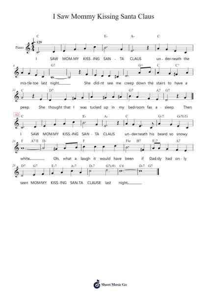 I Saw Mommy Kissing Santa Claus Sheet Music by Tommy Connor-Arr.Cookecus Rorwood