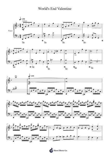 World's End Valentine Sheet Music by Pedro Silva-Arr.Genewat Duttret