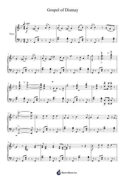 Gospel of Dismay Sheet Music by DAGames-Arr.Bunkyle Wanmia