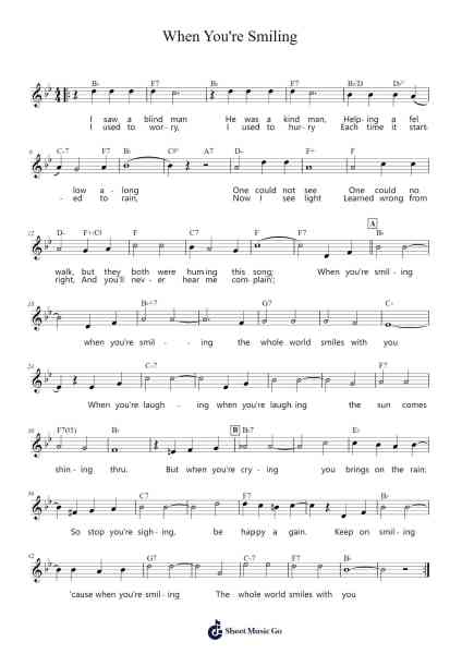 When You're Smiling (lead sheet with lyrics and verse) Sheet Music by Yulegus-Arr.Ranlass Dulelroy