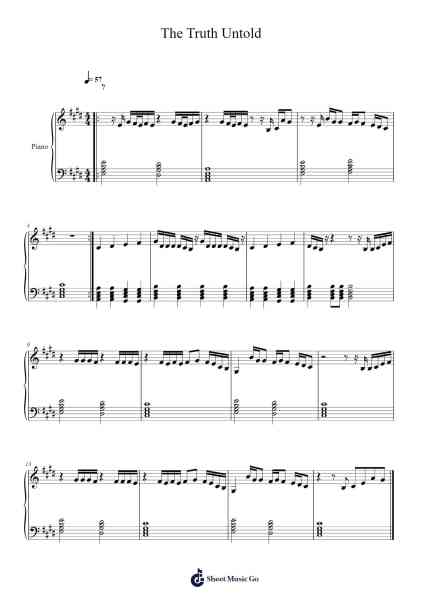 The Truth Untold Sheet Music by Steve Aoki-Arr.Molsham
