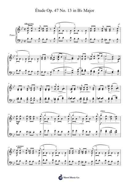 Étude Op. 47 No. 13 in B♭ Major Sheet Music by Stephen Heller-Arr.Haleale Quildy
