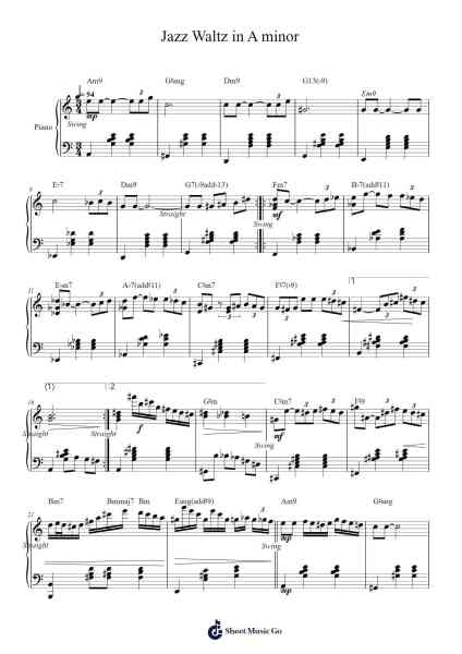 Jazz Waltz in A minor Sheet Music by Cisrah-Arr.Stanthy