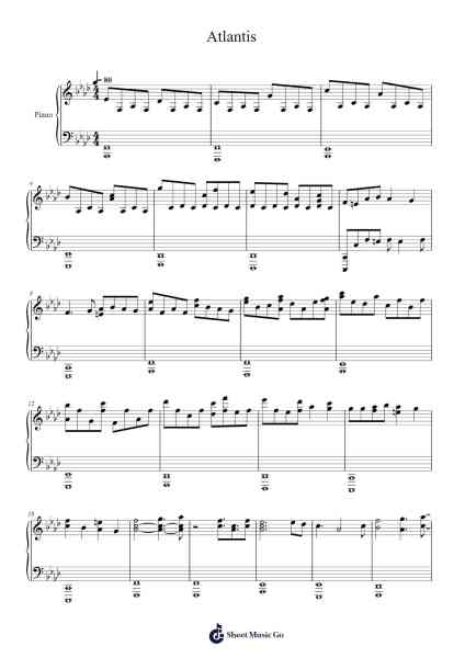 Atlantis Sheet Music by -Arr.Vogtthia