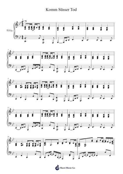 Komm Süsser Tod Sheet Music by Shirō Sagisu-Arr.Auslus Yeachard