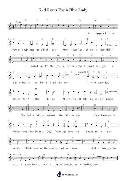 Red Roses For A Blue Lady 楽譜 by Sid Tepper/Roy Bennett-Arr.Woodcie Budad