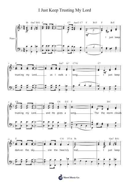 I Just Keep Trusting My Lord Sheet Music by John W. Peterson-Arr.Mickbess