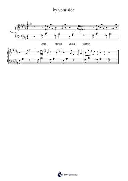 by your side Sheet Music by Pedro Silva-Arr.Keyjean Leighmuel