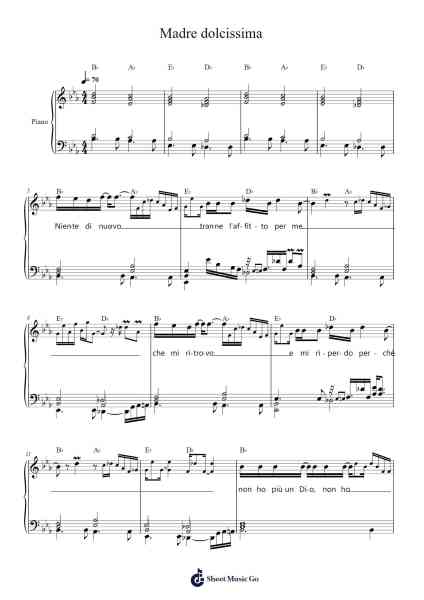 Madre dolcissima Sheet Music by Zucchero-Arr.Jimdrea