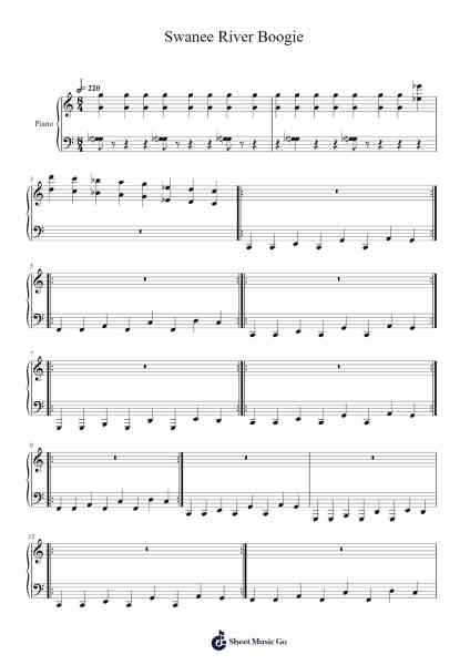 Swanee River Boogie Sheet Music by Albert Ammons-Arr.Bairddict Sasback