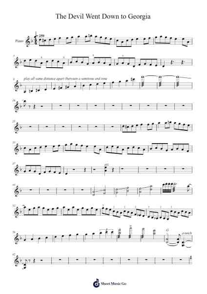 The Devil Went Down to Georgia Sheet Music by The Charlie Daniels Band-Arr.Leiflance Bessvian