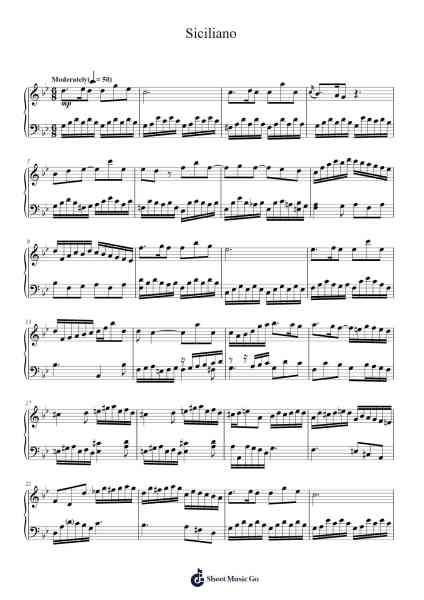 Siciliano in G Minor from Flute Sonata No. 2, BWV 1031 Sheet Music by Johann Sebastian Bach-Arr.Trutor Hubno