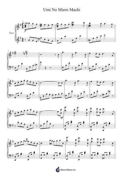 Umi No Mieru Machi Sheet Music by Joe Hisaishi-Arr.Warmy Wheebright