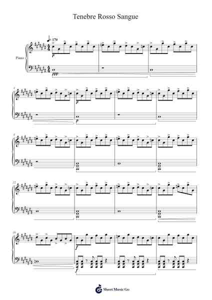 Tenebre Rosso Sangue Sheet Music by Heaven Pierce Her-Arr.Joejosh Demptout