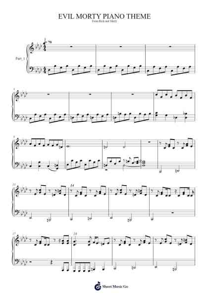 EVIL MORTY PIANO THEME Sheet Music by Andrew Seoul-Arr.Roymens