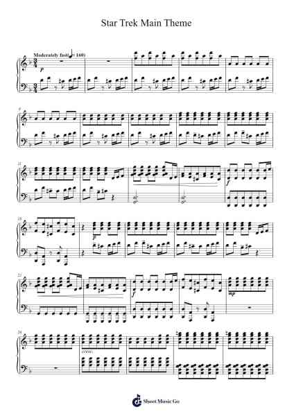 Star Trek Main Theme Sheet Music by Michael Giacchino-Arr.Hartclife Joudrea