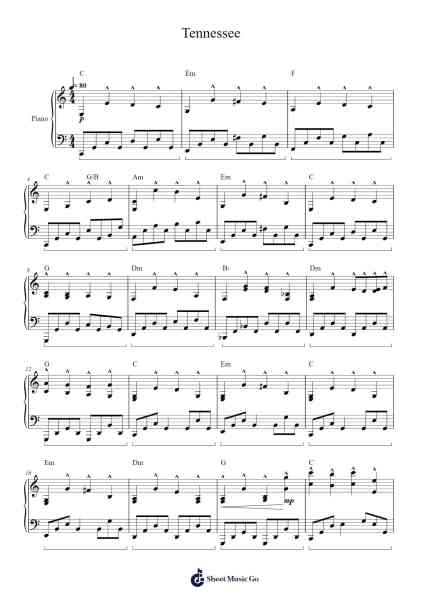 Tennessee Sheet Music by Hans Zimmer-Arr.Colhill Crichjo