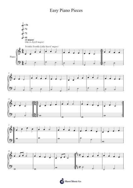 Easy Piano Pieces Sheet Music by Charley Feng-Arr.Yonnggiles
