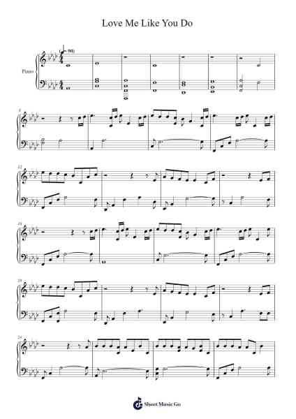Love Me Like You Do Sheet Music by -Arr.Wildbias