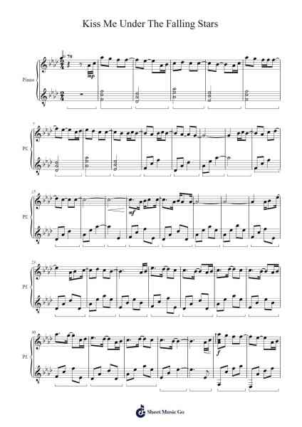 Kiss Me Under The Falling Stars Sheet Music by BratvaLegendMS-Arr.Hobbaird Birdsibyl