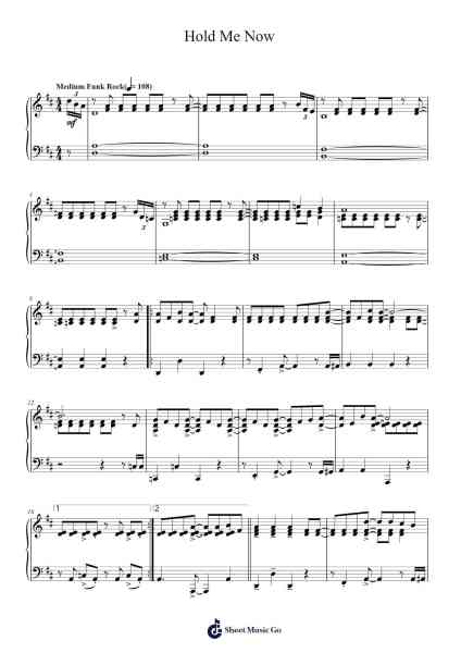 Hold Me Now Sheet Music by Thompson Twins-Arr.Stilling