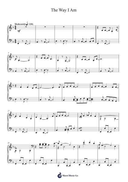 The Way I Am Sheet Music by Ingrid Michaelson-Arr.Kerniei Judkell
