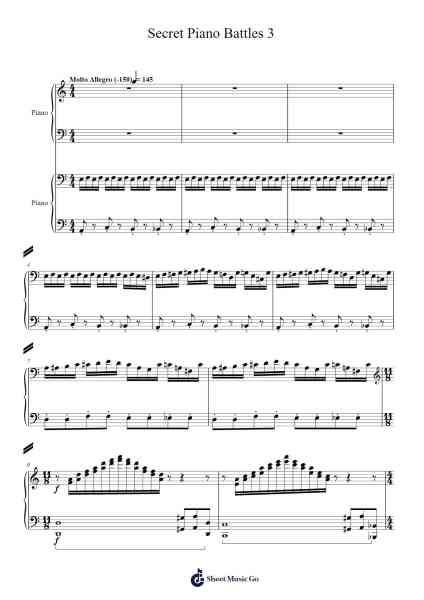 Secret Piano Battles 3 Sheet Music by Jay Chou-Arr.Atwright