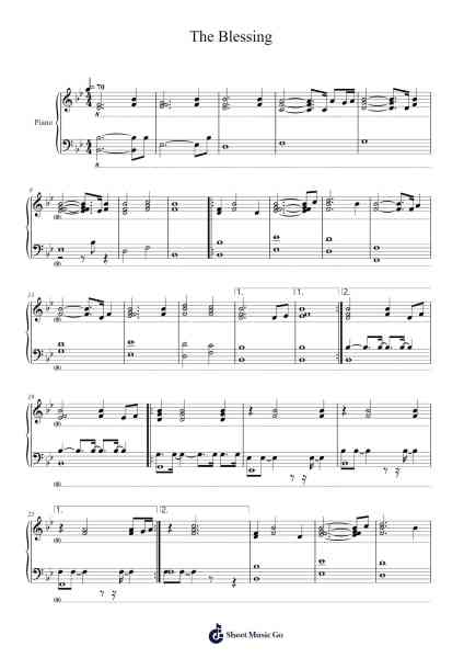 The Blessing Sheet Music by Elevation Worship-Arr.Bloorgrace Springa