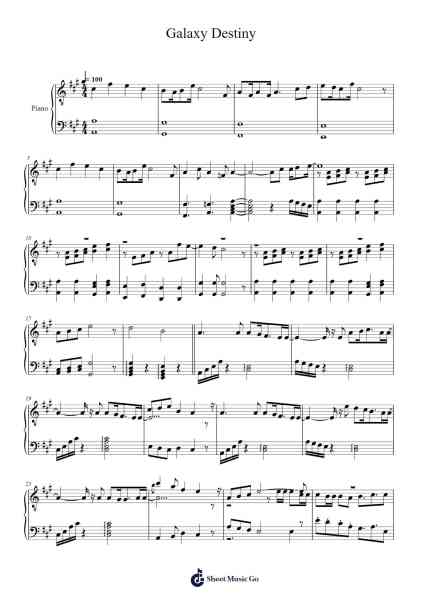 Galaxy Destiny Sheet Music by y0c1e-Arr.Gorale Wattia