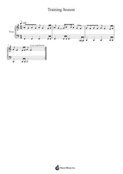 Training Season Sheet Music by Dua Lipa-Arr.Huttbins