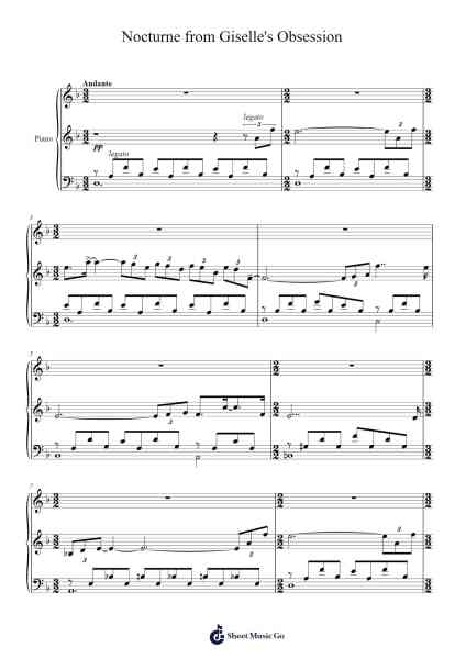 Nocturne, from Giselle's Obsession Sheet Music by Leonid Desyatnikov-Arr.Dierclaude Hedwill