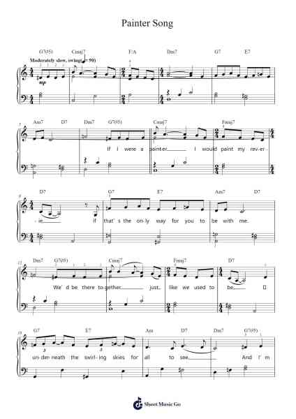 Painter Song Sheet Music by Norah Jones-Arr.Millsharp Waygrace