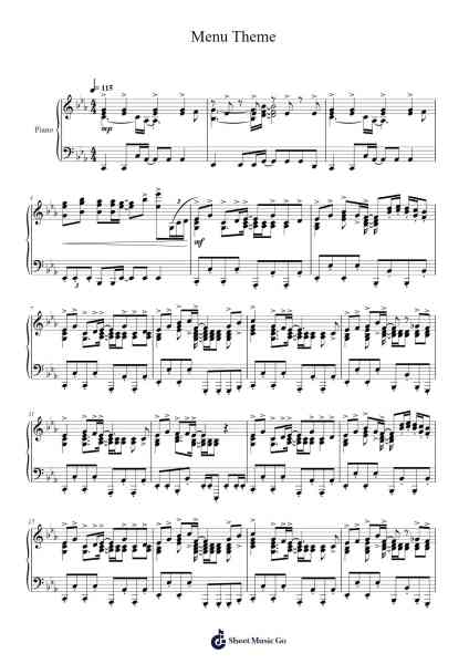 Menu Theme Sheet Music by undefined-Arr.Shirnett