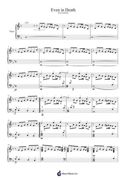 Even in Death Sheet Music by undefined-Arr.Mewood Teries
