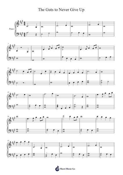 The Guts to Never Give Up Sheet Music by Yasuharu Takanashi-Arr.Sumia