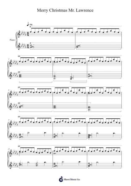 Merry Christmas Mr. Lawrence Sheet Music by Ryuichi Sakamoto-Arr.Gemfoe Conchey