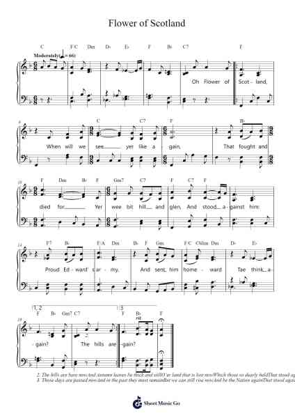 Flower of Scotland Sheet Music by The Corries-Arr.Xetian Darnell