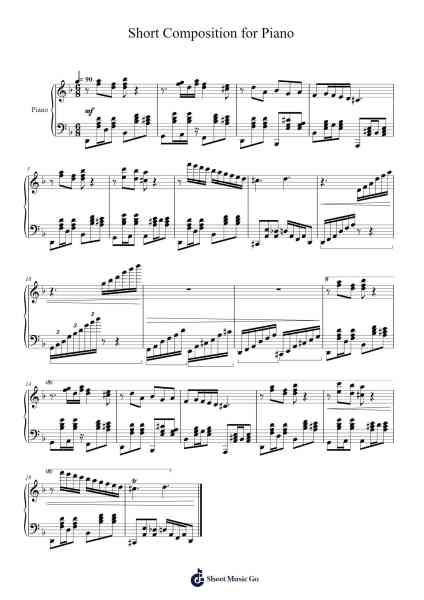 Short Composition for Piano Sheet Music by Aidan Engel-Arr.Egbeau