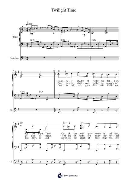 Twilight Time Sheet Music by The Platters-Arr.Trund Milsoll