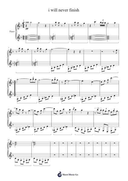 i will never finish Sheet Music by Seb W.-Arr.Quintle